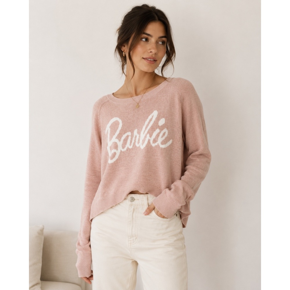 Barefoot Dreams Barbie CozyChic Ultra Lite Pullover Sweater Pink Size Medium